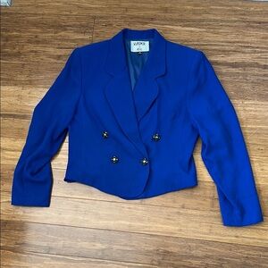 Kasper Blue Blazer Tailored Fit Cropped Length